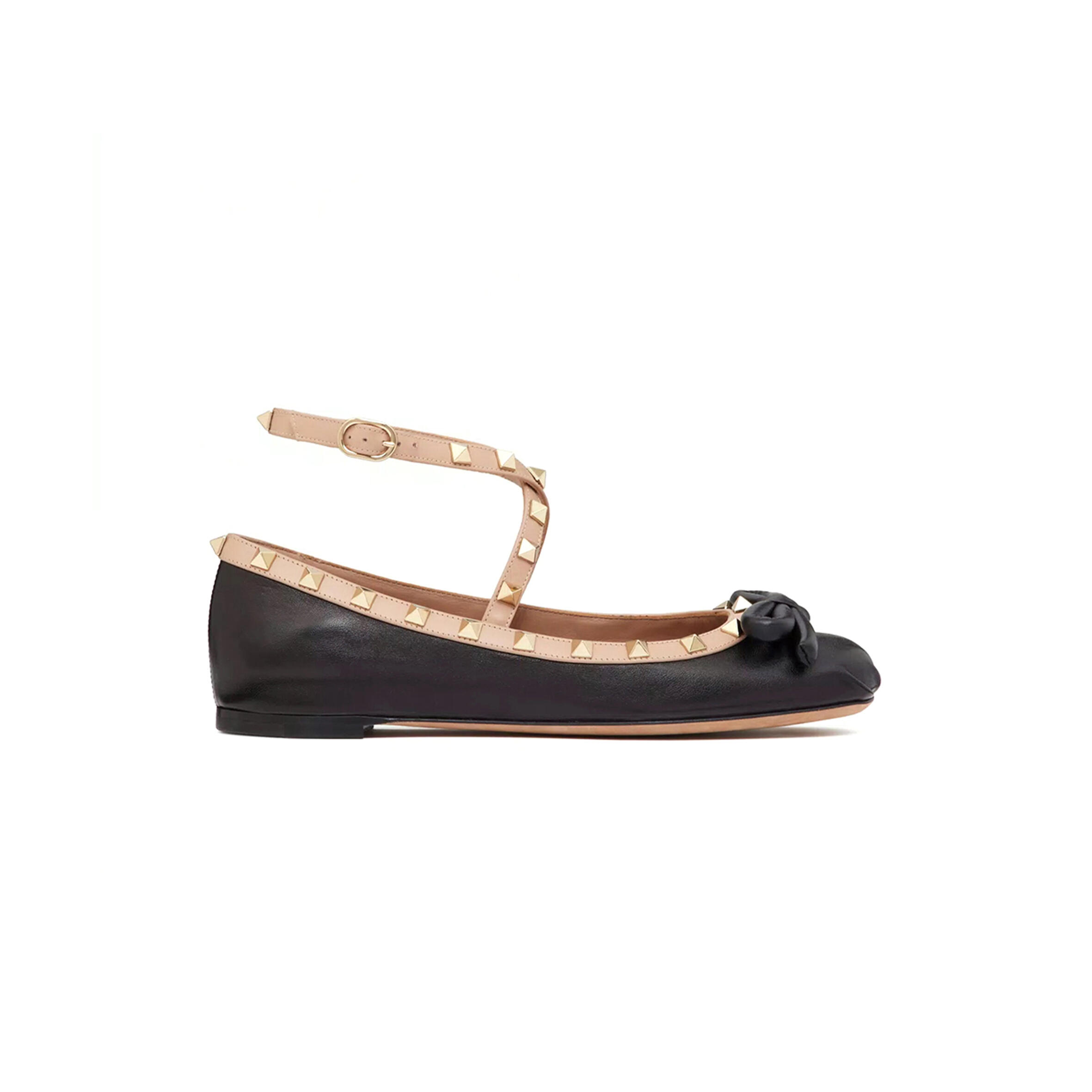 Va1e*ntin0 rockstud ballerina in nappa leather 4w2s0hb6xgr_n71